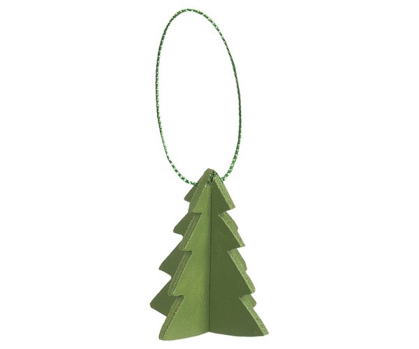 MAILEG 14-3502-00, Mini Weihnachtsbaum Aufhänger, Tannenbaum aus Holz