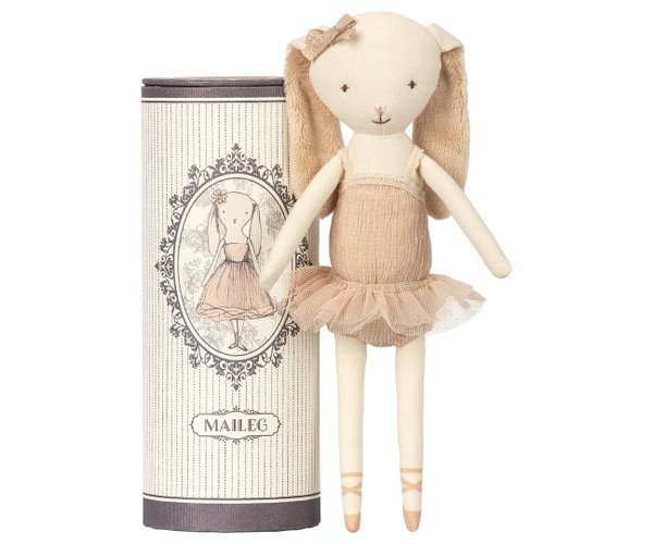 MAILEG 16-8600-00 Ballerina Bunny im süßen Geschenkrohr