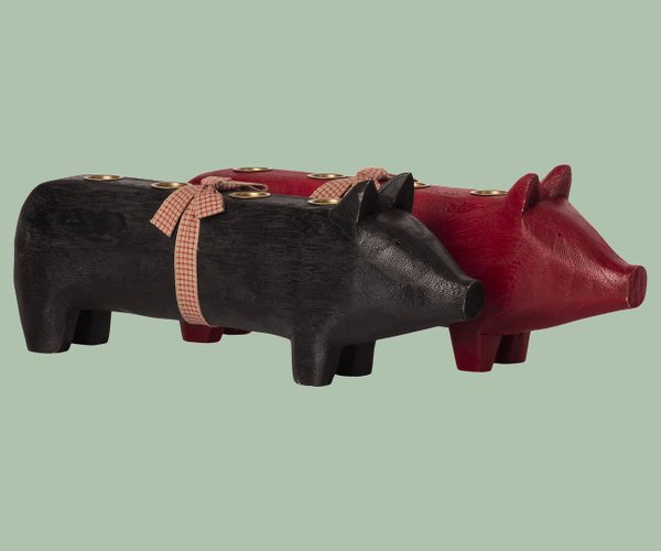 MAILEG 14-1802-00 Rotes "Adventsschwein"  ❤️ Kerzenständer, groß