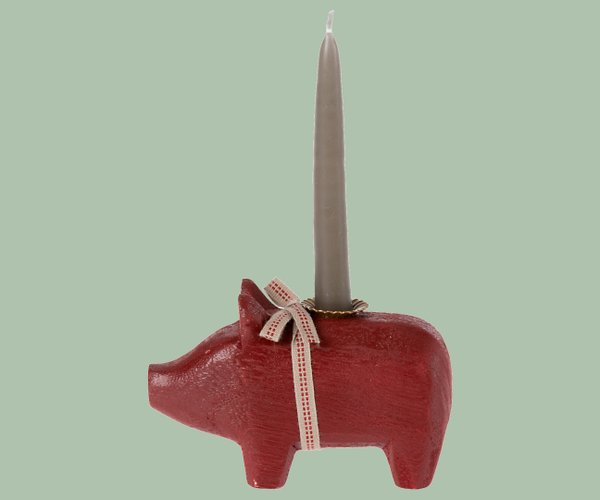 MAILEG 14-2800-00 Rotes "Kerzenschwein", Größe: klein; Kerzenständer ❤️